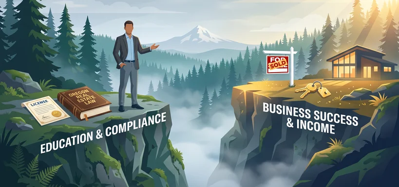 What Oregon's Pre-License Curriculum Doesn't Teach You: The Business-Launch Gap Every New Broker Must Fill